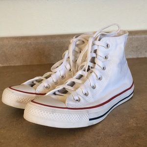 White high-top Converse All-Stars, size 7